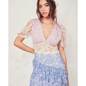 LoveShackFancy Bea Colorblock Minidress size 10